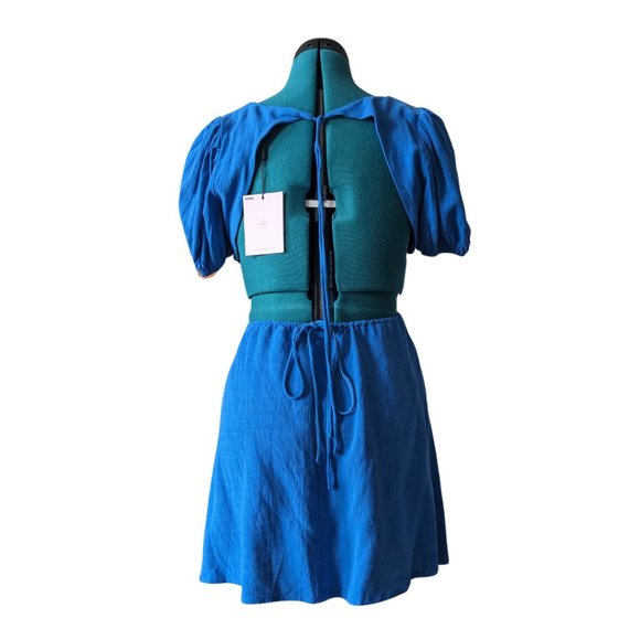 Hello Molly Style Queen Blue Dress Backless Size L New With Tags Rayon Mini - Picture 3 of 4